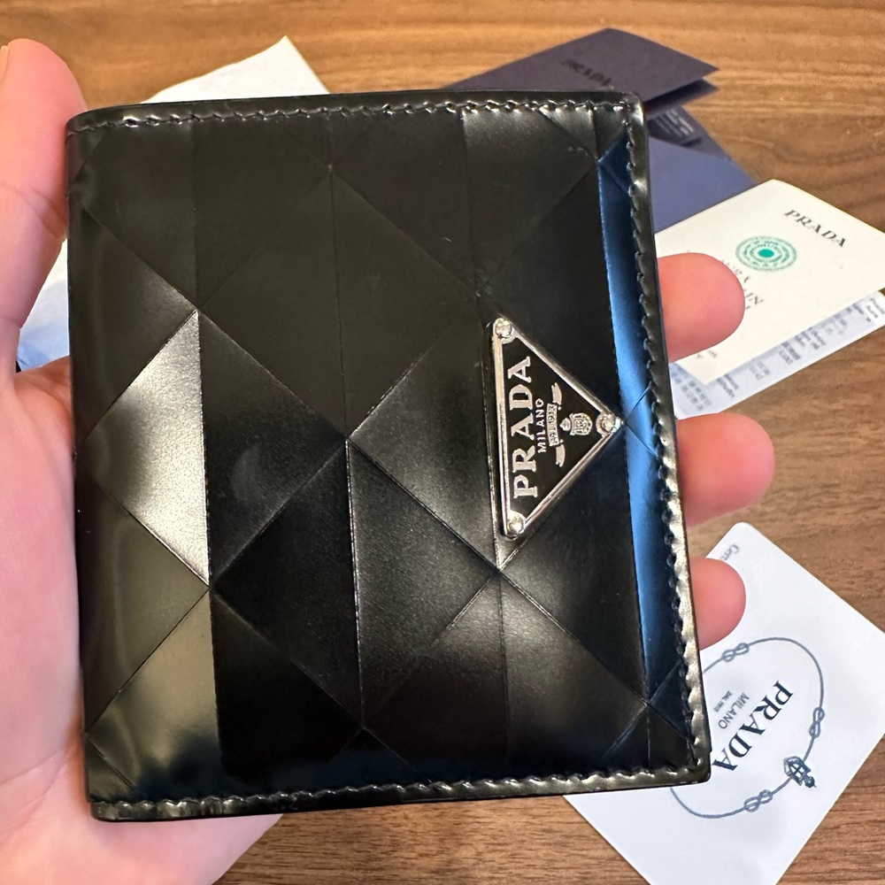 Prada Brushed Leather Wallet! Perfect condition!